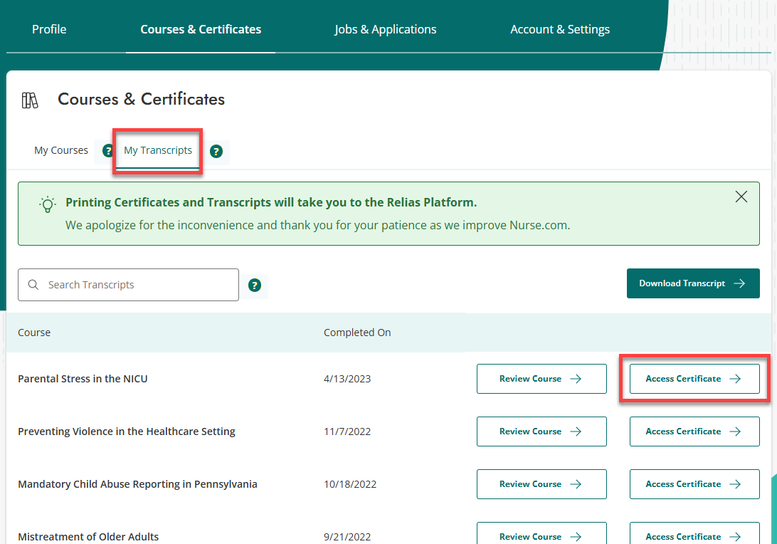 How To Access Your Certificates