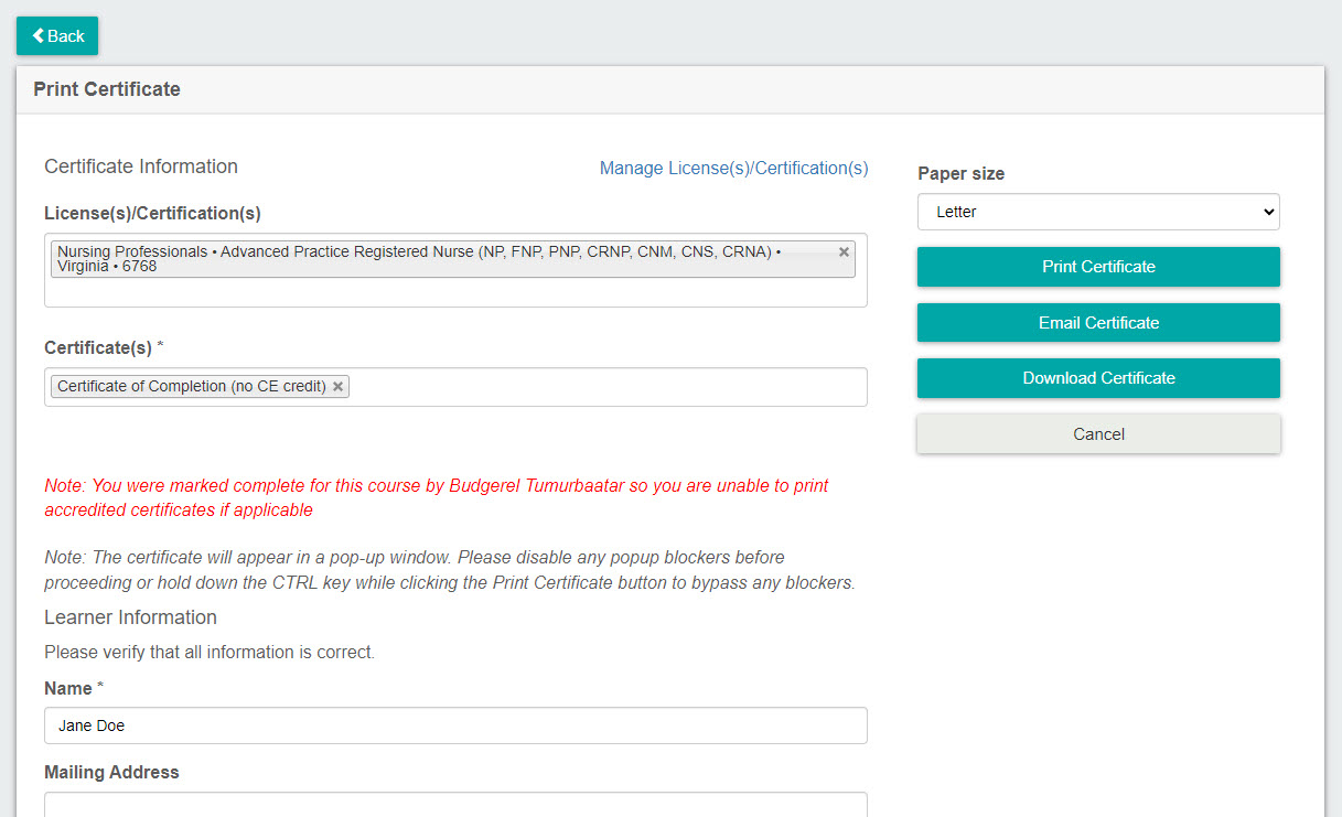 How To Access Your Certificates